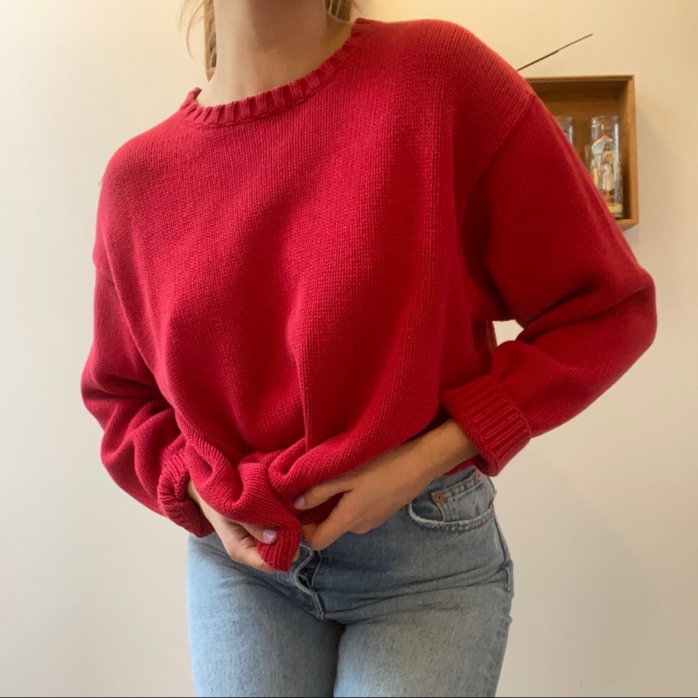 Vintage Eddie Bauer Red Knit Sweater
